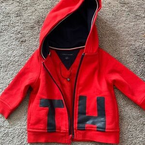 NEW Tommy Hilfiger BABY Red Zip-Up Hoodie size - 6-9 Months